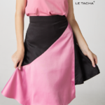 L-S004 LE TACHA Two-tone skirt กระโปรงสั้น ตัดต่อ