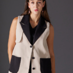 LE TACHA V-neck sleeveless Two Tones Vest เสื้อกั๊กแขนกุุดคอวี