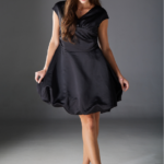 LE TACHA Black Peony balloon Dress เดรสพีโอนี ทรงบอลลูน สีดำ