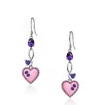 LE TACHA Peony Blush Heartspell Earrings ต่างหูหัวใจ พลอย แท้ อเมทิสต์